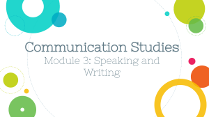 Module 3- Speaking and Writng