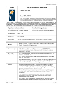 EASA Airworthiness Directive 2012-0064: ATR Flight Control Rods