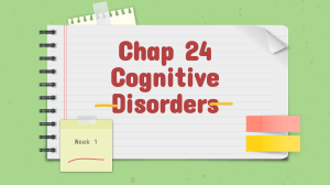 Chap 24 Cognitive Disorders PRL