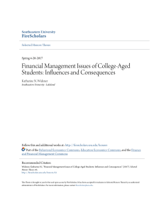 Financial Management Issues of College-Aged Students  Influences