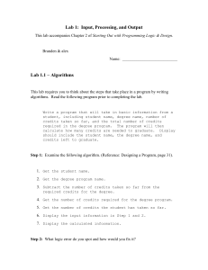 Programming Logic Lab: Input, Processing, Output