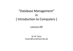 ICT 09 Chapter 11A Database Management