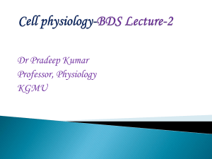 Cell physiology BDS Lecture2