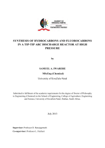 SYNTHESIS OF HYDROCARBONS AND FLUOROCARBONS USING PLASMA TECHNOLOGY