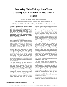 Predicting noise voltage from trace crossing split planes on printed circuit boards