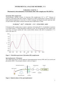 1 Photometric determination of Chromium III