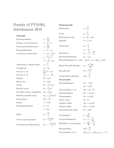 fysikk formelark