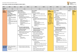 Grade 6 Math Annual Teaching Plan Term 1