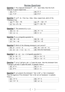 Review Questions for discrete math