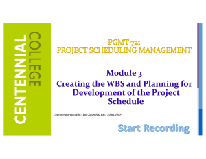 Module 3-Creating WBS MM