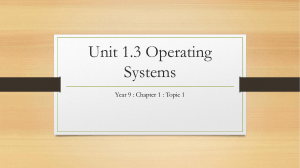 Unit 1.3 Operating Systems