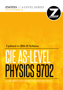 9702 ZNotes Physics AS Level
