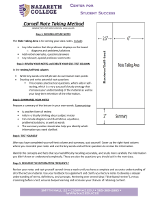 Cornell Note Taking Method Updated