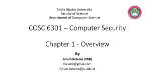 1. COSC 6301 – Computer Security - Overview