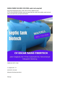 HARGA PABRIK! WA 0852-1533-9500, septic tank yang baik