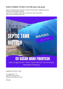 HARGA PABRIK! WA 0852-1533-9500 septic tank penuh