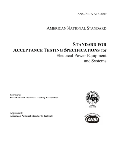 ANSI/NETA ATS-2009: Electrical Equipment Acceptance Testing