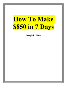 How to Make $850 in 7 Days - Plazo