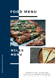 Food Selection menu NCLEX