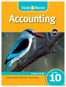 Study   Master Accounting Grade 10 Teacher s Guide