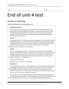 LS English 8 unit 4 test