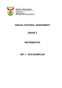 Grade 5  Mathematics Exemplar