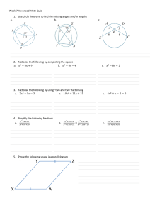Circle Theorems, Quadratics, Proofs