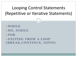 6 FLOW CONTROL LOOPING & JUMPING
