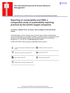 Reporting on sustainability and HRM a comparative study of sustainability reporting practices by the world s largest companies (1)