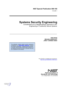 NIST Special Publication 800-160 - Systems Security Engineering - R. Ross, M McEvilley, J C Oren
