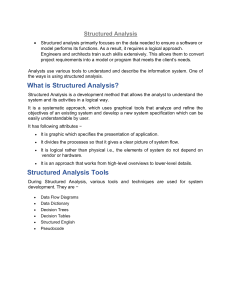 Structured Analysis and Design of a System