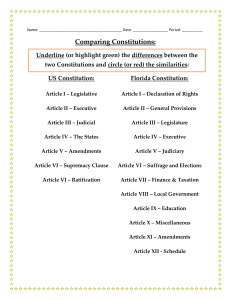 Handout - Comparing Constitutions Worksheet