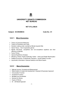 Economics UGC NET