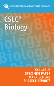 CSEC® Biology Syllabus, Specimen Paper, Mark Scheme ( PDFDrive )