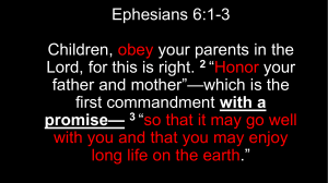 Ephesians 6 Verse 1-3 