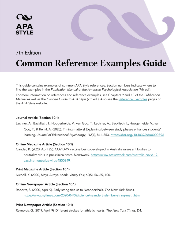 APA Reference Format