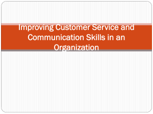 Improving Customer Service and Communication Skills in an Organization