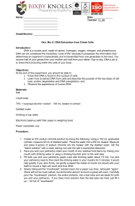 Bio 2 Exp DNA Extraction of Cheek Cells