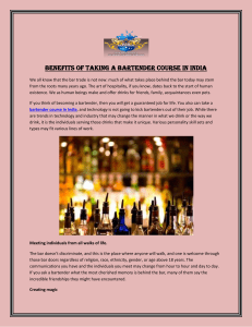 Benefits of taking a bartender course in India