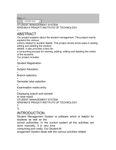 Student Management System Project Report