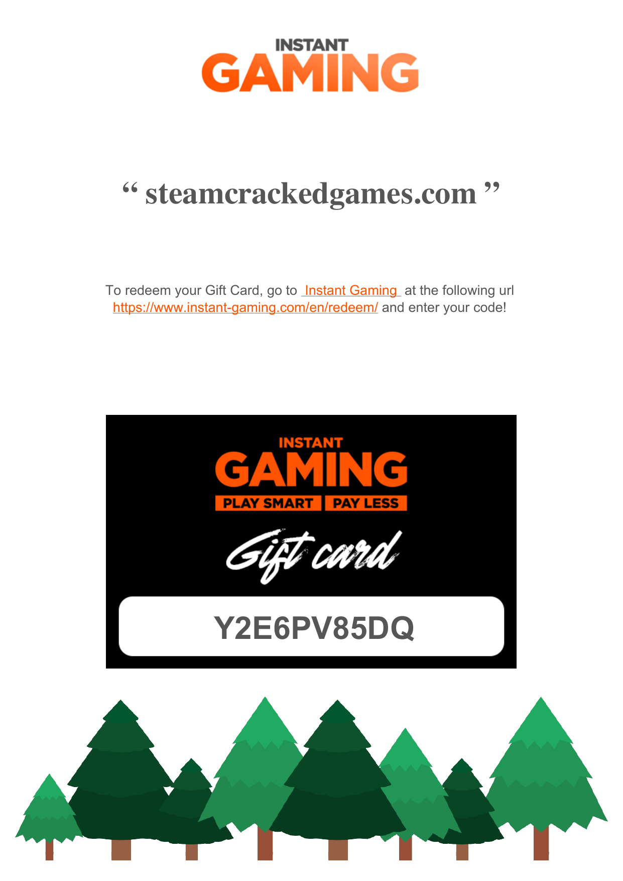 Instant Gaming Gift Card