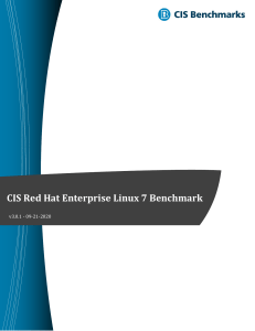 CIS Red Hat Enterprise Linux 7 Benchmark v3 0 1