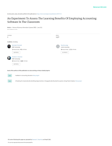 Accounting Software in Classroom: Learning Benefits Experiment