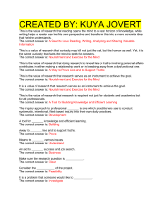 Research Values Worksheet