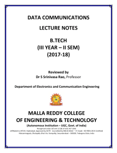 Data Communications Lecture Notes - B.Tech Course