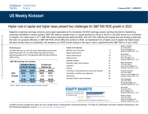 US Weekly Kickstart  Higher cost of capital and higher taxes present two challenges for S&P 500 ROE growth in 2023