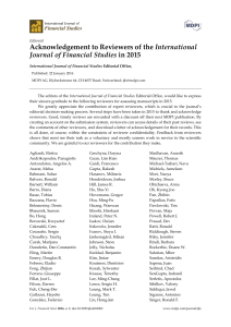 Acknowledgement to Reviewers of the International 