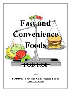 Fast & Convenience Foods Course Material