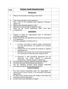 System Audit Questionnaire