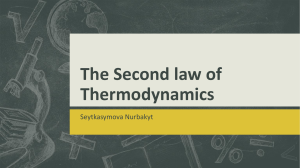 The Second law of Thermodynamics